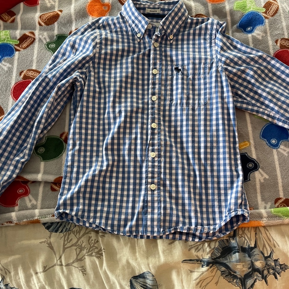 Abercrombie Kids  Blue Checkered Kids Shirt